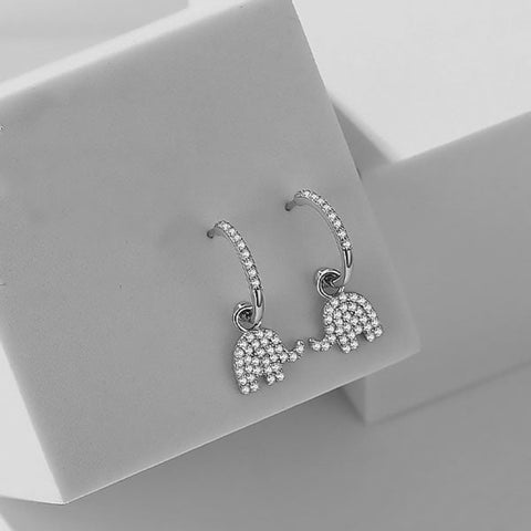 CR Charms Aretes Elefantes Pavé