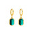 CR Charms Aretes Gemas Verdes, Acero