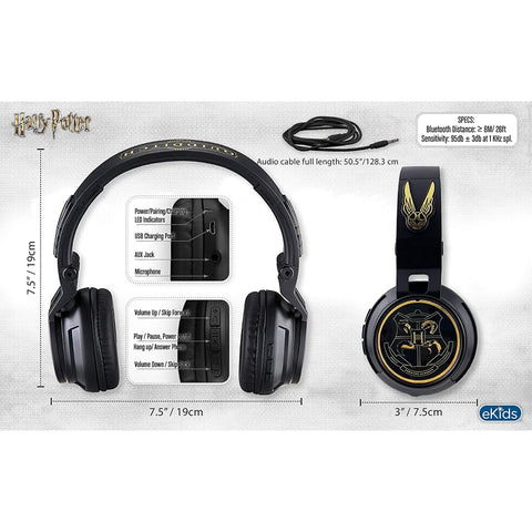 Kid Designs Audífonos Inalámbricos Bluetooth Harry Potter para Niños (HPB-850)