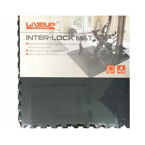 LiveUp Set Mat para Yoga Interlocking Eva, 4 Piezas