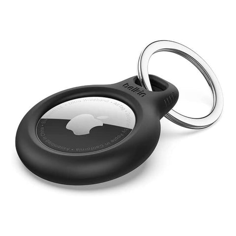 Muvit Llavero Universal de Piel Negro para Apple Airtag