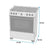 Mabe Cocina a Gas 6 Quemadores Silver, 76 Cm (CMA3020FG0)