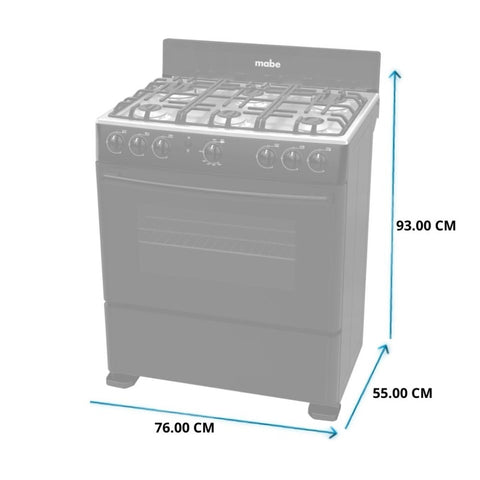 Mabe Cocina a Gas 30 Pulgadas Negra (CMA3020FN0)