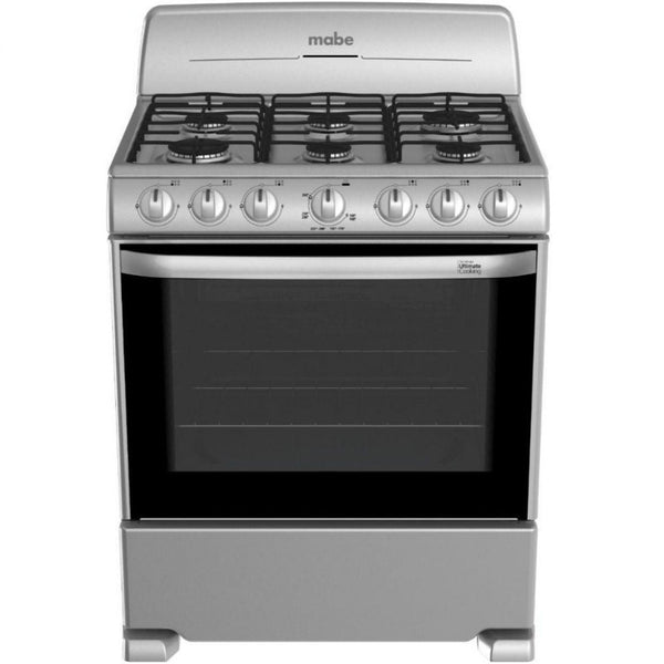 Mabe Cocina a Gas 6 Quemadores Plata Mercury, 76 Cm (EM7641BAIS1)