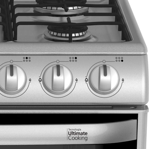 Mabe Cocina a Gas 6 Quemadores Plata Mercury, 76 Cm (EM7641BAIS1)