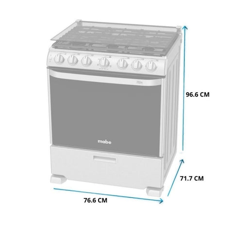 Mabe Cocina a Gas 76 Cm Plata Mercury (EM7660CFIX1)