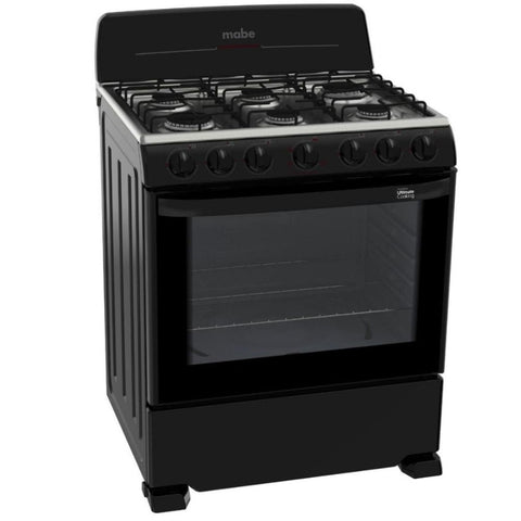 Mabe Cocina a Gas 6 Quemadores Negro, 76 cm (EM7641BAIN1)