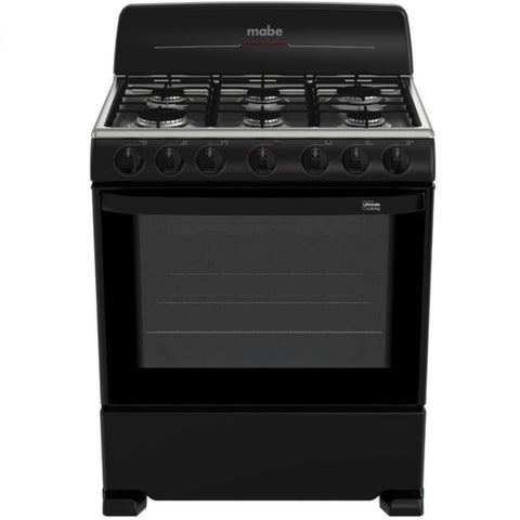 Mabe Cocina a Gas 6 Quemadores Negro, 76 cm (EM7641BAIN1)