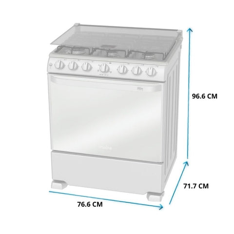 Mabe Cocina a Gas 76 cm Plata Mercury (WEM7643CAIS1)