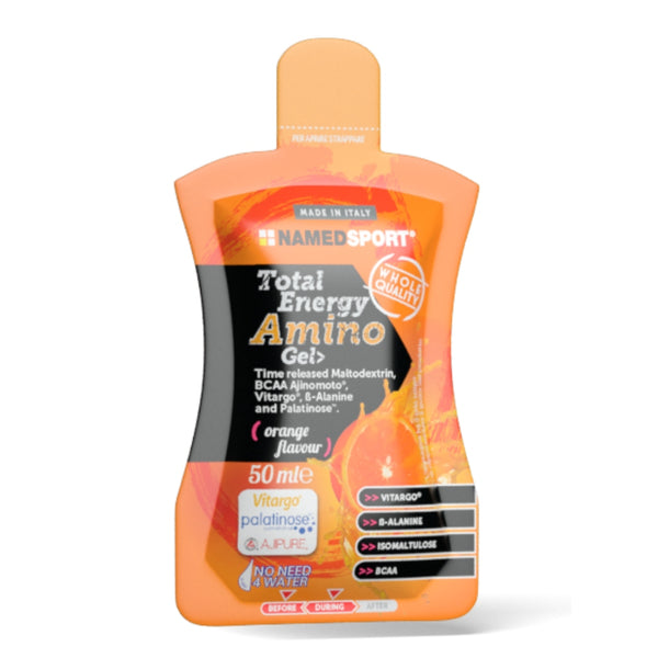 NamedSport Suplemento Deportivo Gel Energético Total Energy Amino Naranja, 50ml