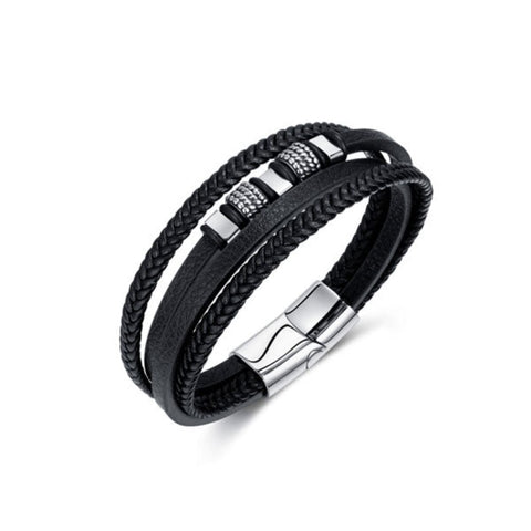 CR Charms Brazalete Impacto Elegante, Cuero