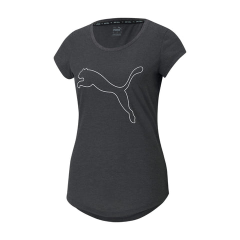 Puma Camiseta Performance Heather Cat Gris Oscuro, para Mujer