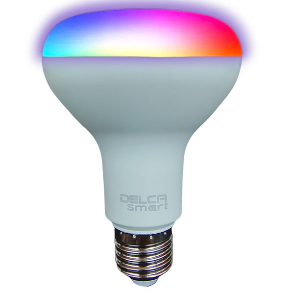 Delca Smart Bombillo LED R80 Inteligente RGB Multicolor Wifi, 9 W