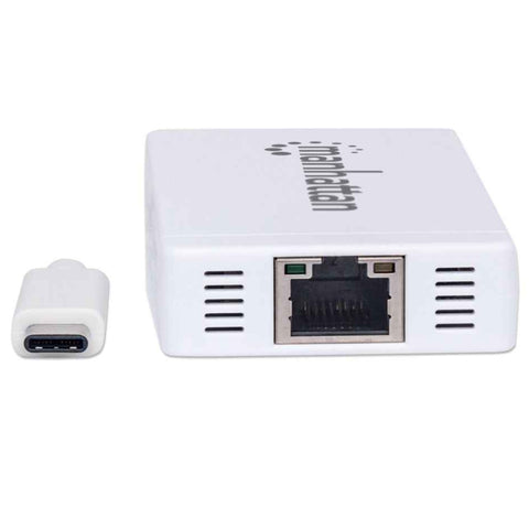 Manhattan Hub USB Tipo C 3.0 a 3 Puertos USB con Adaptador de Red Gigabit