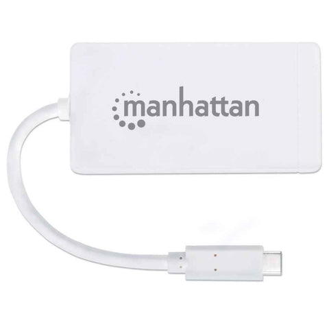 Manhattan Hub USB Tipo C 3.0 a 3 Puertos USB con Adaptador de Red Gigabit