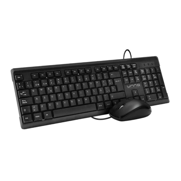 Unno Tekno Set de Teclado y Mouse Alámbricos Klass, 2 Piezas