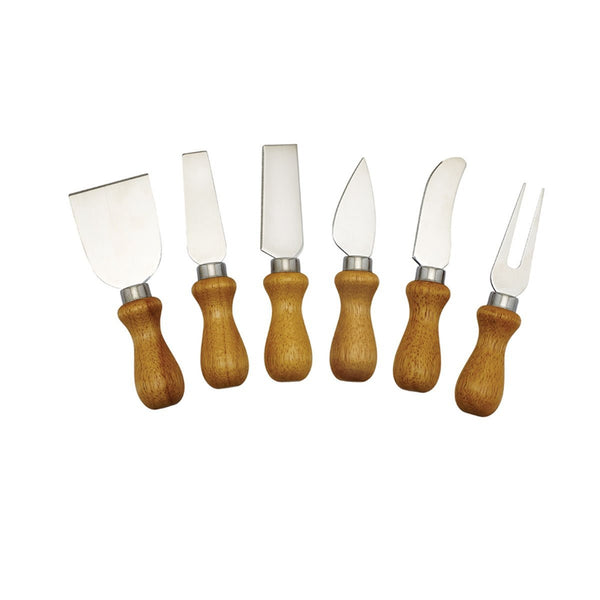 Winco Set de Cuchillos para Quesos Madera 6 Piezas, para Uso Profesional