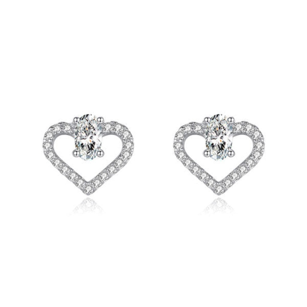 CR Charms Aretes Corazones Brillantes