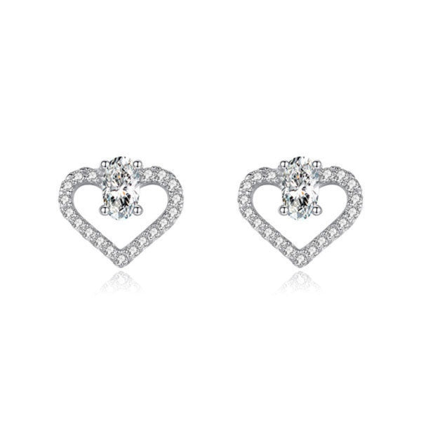 CR Charms Aretes Corazones Brillantes