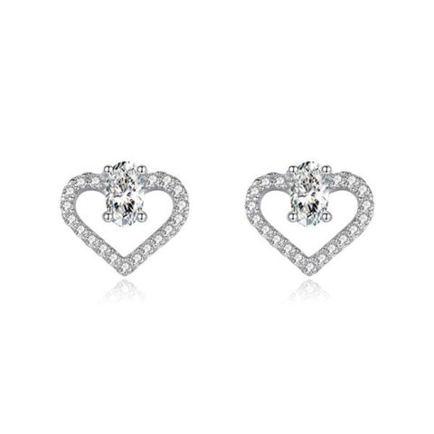 CR Charms Aretes Corazones Brillantes