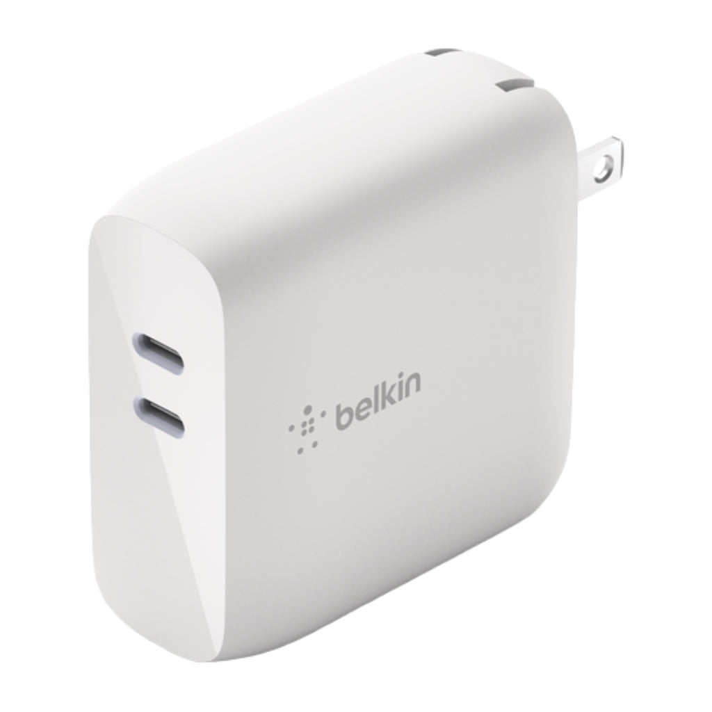 Belkin Cargador de Pared Dual USB-C GaN 68 W, WCH003DQ