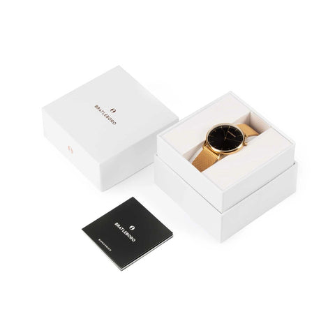 Bratleboro Reloj Análogo para Mujer Acadia Metal, Gold Black S