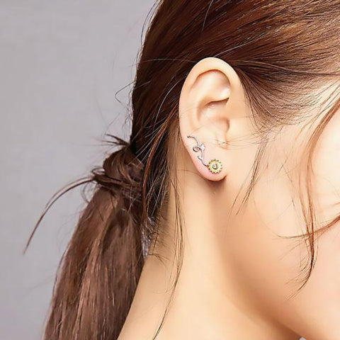 CR Charms Aretes Escaladores Girasol