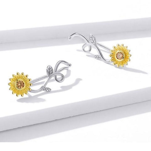 CR Charms Aretes Escaladores Girasol