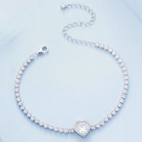 CR Charms Pulsera Ajustable Corazón Resplandeciente