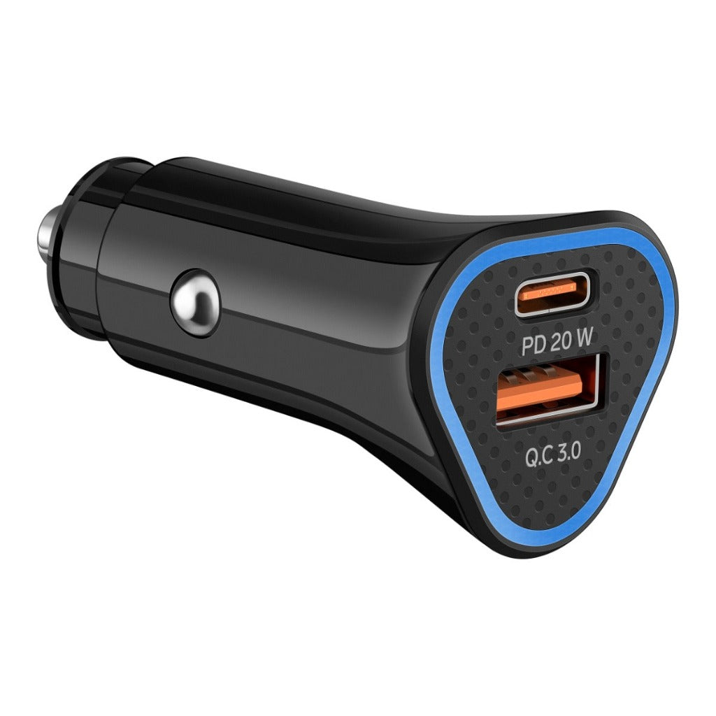 Steren Cargador para Carro USB-C PD 20W/USB QC 18W, ELI-875