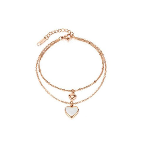 CR Charms Pulsera Doble Corazón, Acero