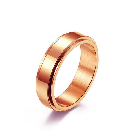 CR Charms Anillo Liso Oro Rosa, Acero