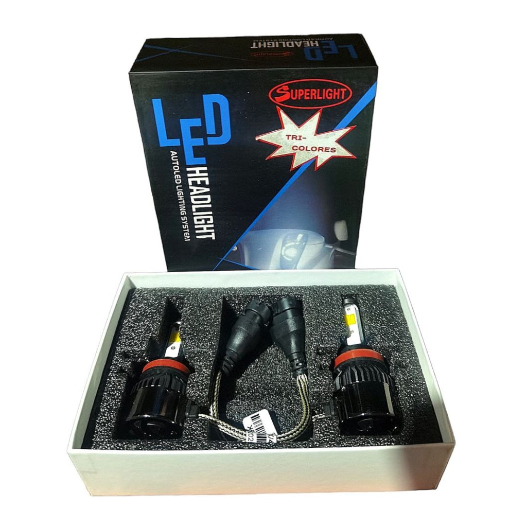 Super Light Luces Led Delanteras para Vehículo Tri Colores H8