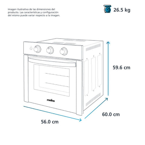 Mabe Horno Eléctrico 110V 60cm (HM6021EWAI0)