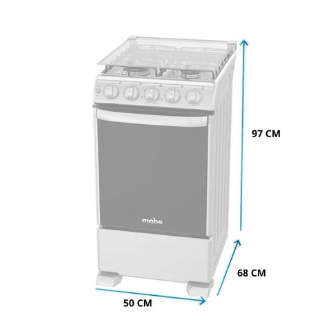 Mabe Cocina de Gas 4 Quemadores de Acero Inoxidable (EM5046CAIXO)