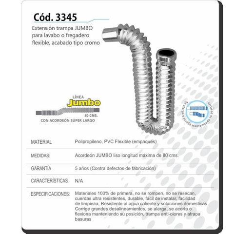 Fleximatic Desagüe para Lavatorio Cromado (3345)