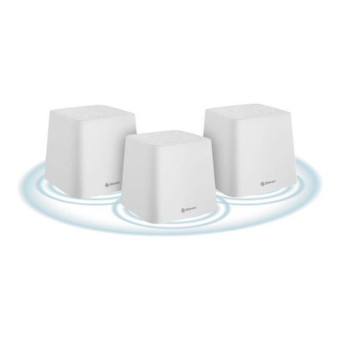 Steren Set Router Inalámbrico Sistema Mesh Wi-Fi MU-MIMO, 3 Piezas