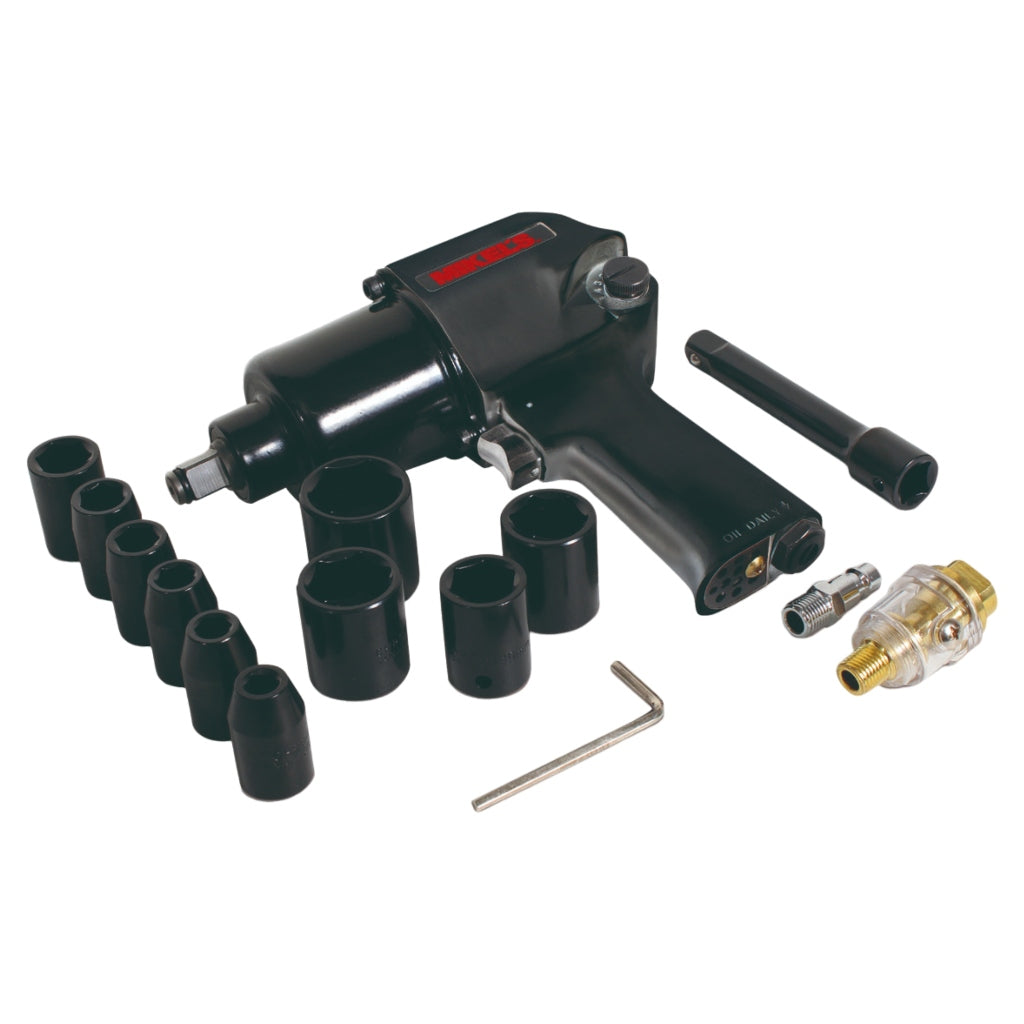 Mikels Kit Pistola de Impacto para Neumático 1/2", 15 Piezas