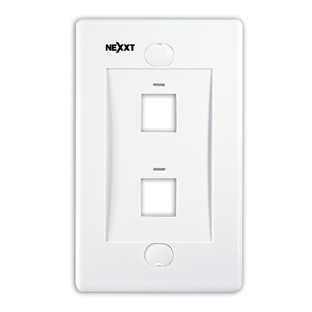 Nexxt Solutions Infrastructure Placa de Montaje 2 Puertos RJ45, Blanco