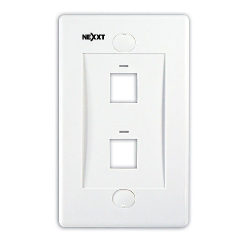 Nexxt Solutions Infrastructure Placa de Montaje 2 Puertos RJ45, Blanco