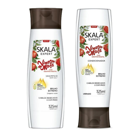 Skala Set Shampoo y Acondicionador Vinagre de Manzana con Keratina Vegetal 325ml, 2 Piezas