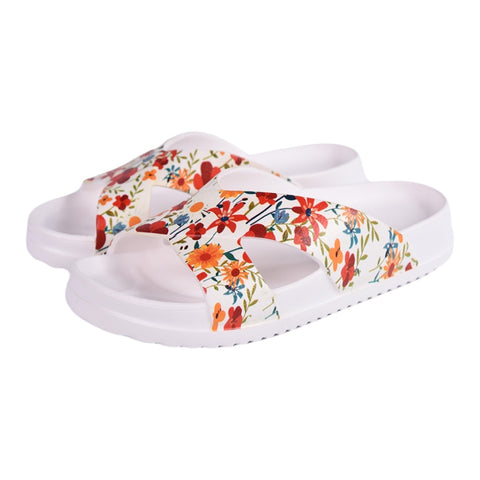 Soket Sandalias Floreada Blanco 2, para Mujer