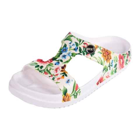 Soket Sandalias Floreada Blanco, para Mujer