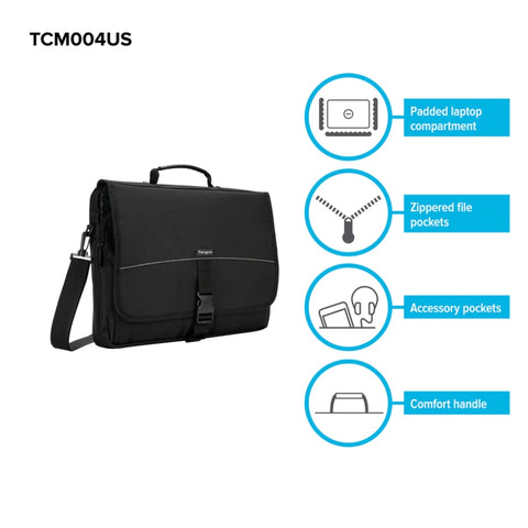 Targus Maletín Básico Mensajero para Laptop de 15.6” Negro, TCM004US