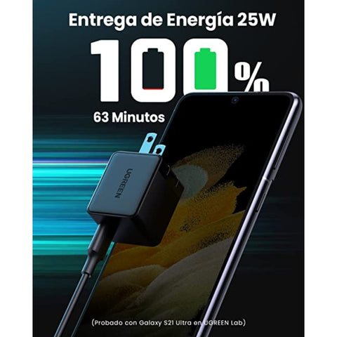 Ugreen Cargador de Pared 25W con Cable USB-C 2M (50576)