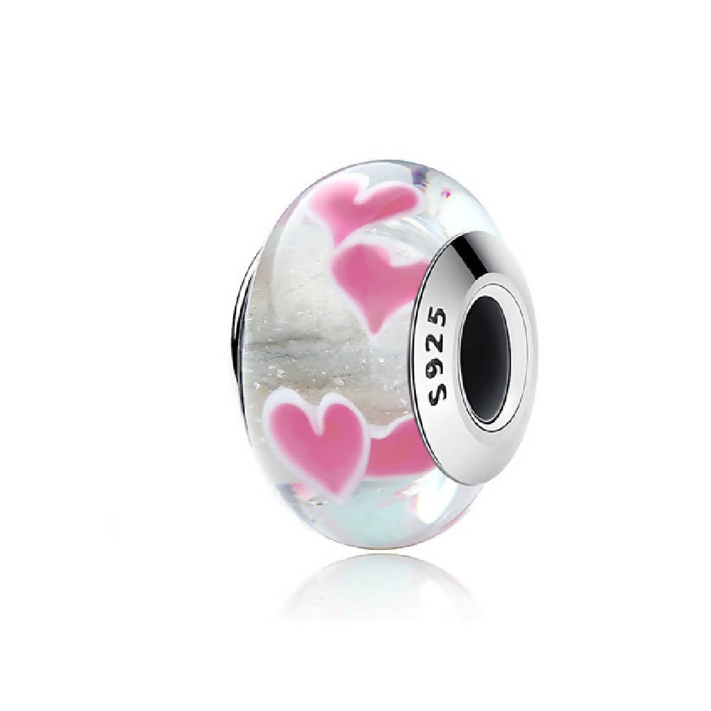 CR Charms Charm Murano Corazones en Rosa