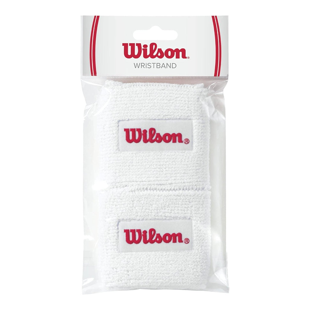 Wilson Muñequera Deportiva para Tenis Blanco, Pack 2 Unidades